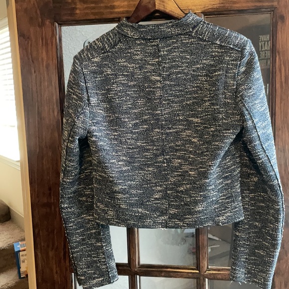 THEORY Navy Bavewick Branson Moto Jacket - SMALL - Picture 12 of 13